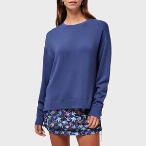 Travis Mathew Lacewings Crewneck Sweatshirt Sz M Oversized Oceana Blue Solid